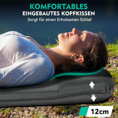 Isomatte Selbstaufblasend Outdoor Camping Luftmatratze 8CM Dicke Dunkelgrau