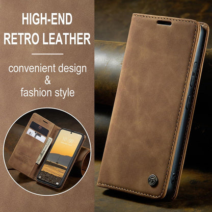Xiaomi Redmi Note 13 Pro 5G Handyhülle Premium Leder Klappbar Braun