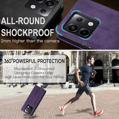 Lila Xiaomi Redmi Note 13 Pro 5G Handyhülle Premium Leder Flip Case