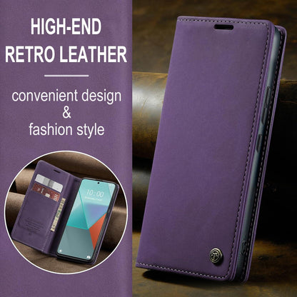Lila Xiaomi Redmi Note 13 Pro 5G Handyhülle Premium Leder Flip Case