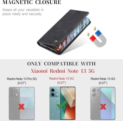 Handyhülle Xiaomi Redmi Note 13 5G Lederhülle Schwarz Flip