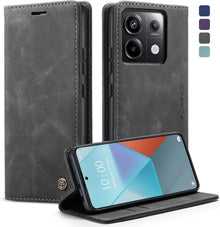 Handyhülle Xiaomi Redmi Note 13 Pro 5G Premium Leder Grau