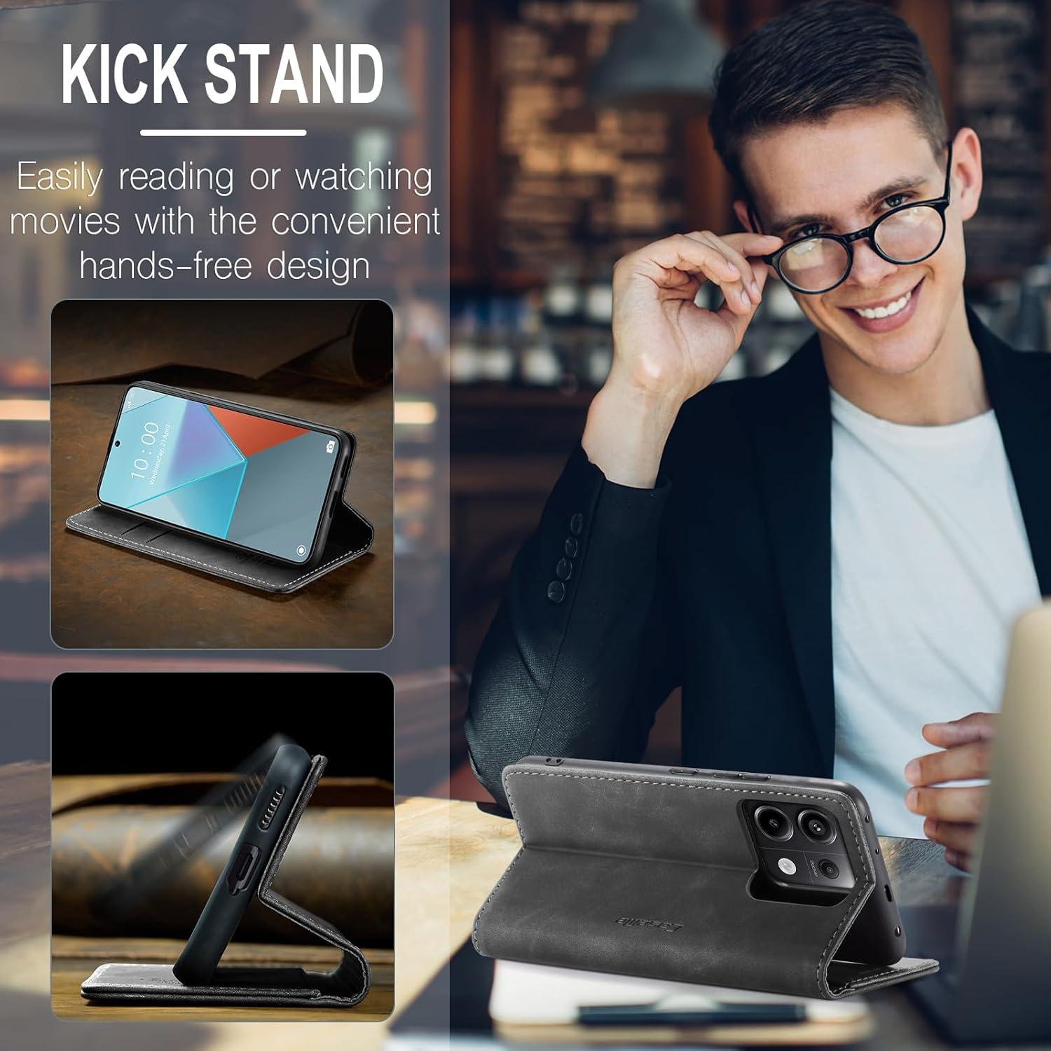 Handyhülle Xiaomi Redmi Note 13 Pro 5G Premium Leder Grau