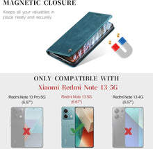Xiaomi Redmi Note 13 5G Premium Lederhülle Blaugrün