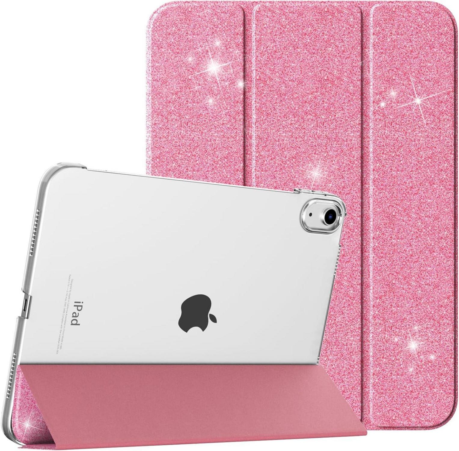 iPad 10.9 Hülle Smart Case Cover Transluzent Glitzer Rot