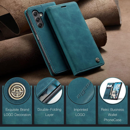 Samsung Galaxy A15 5G Hülle - Premium Leder Flip Case Blaugrün