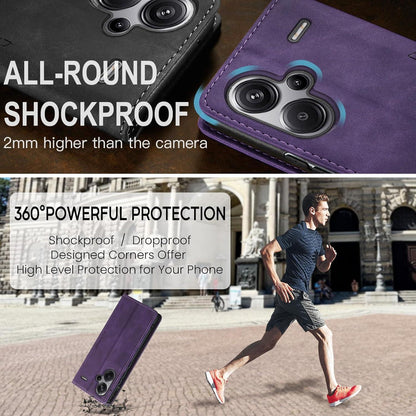 KZB Xiaomi Redmi Note 13 Pro Plus 5G Leder Flip Case Standfunktion - Lila