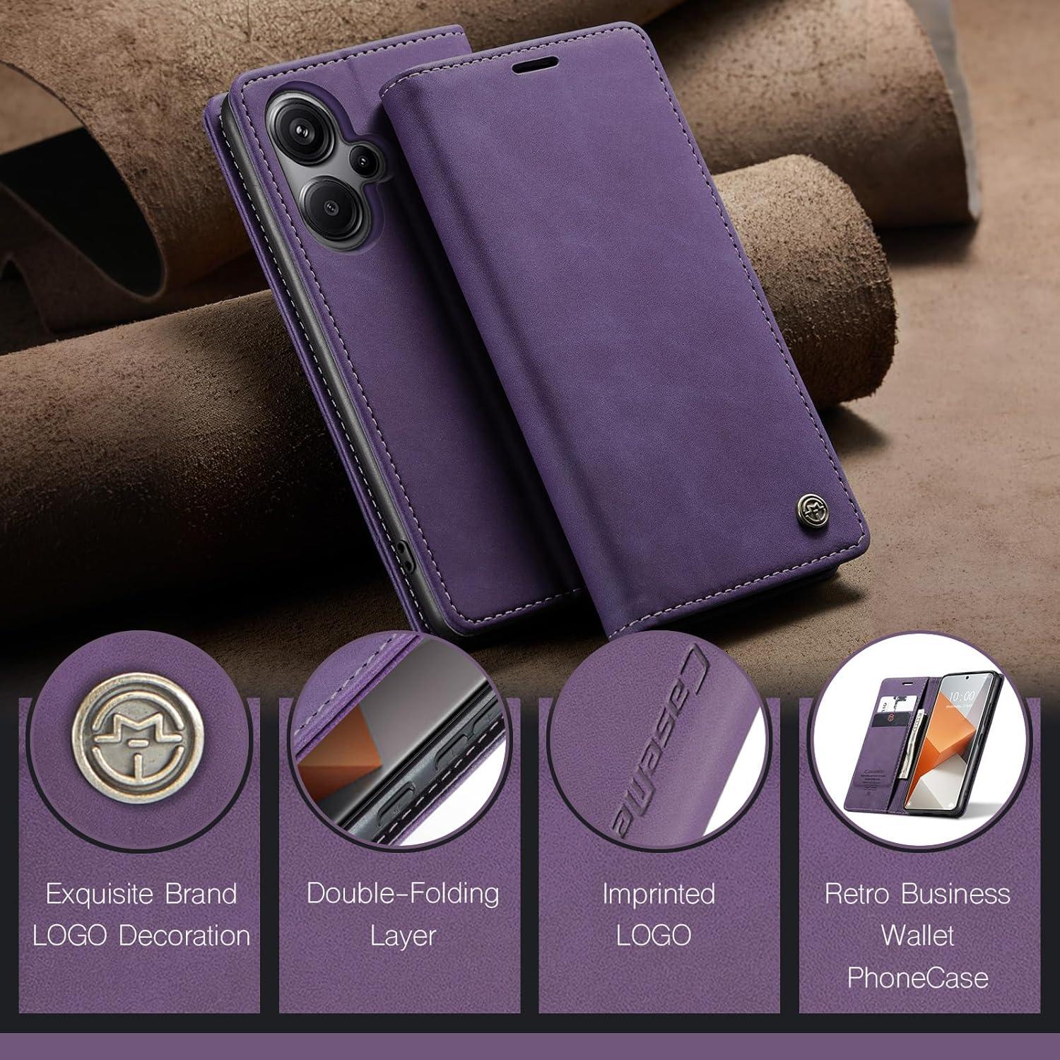 Handyhülle Xiaomi Redmi Note 13 Pro Plus 5G Lila Flip Case Magnet