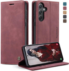 Handyhülle Samsung Galaxy A35 5G Leder Flip Case Magnet Standfunktion