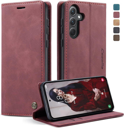 Handyhülle Samsung Galaxy A35 5G Leder Flip Case Magnet Standfunktion