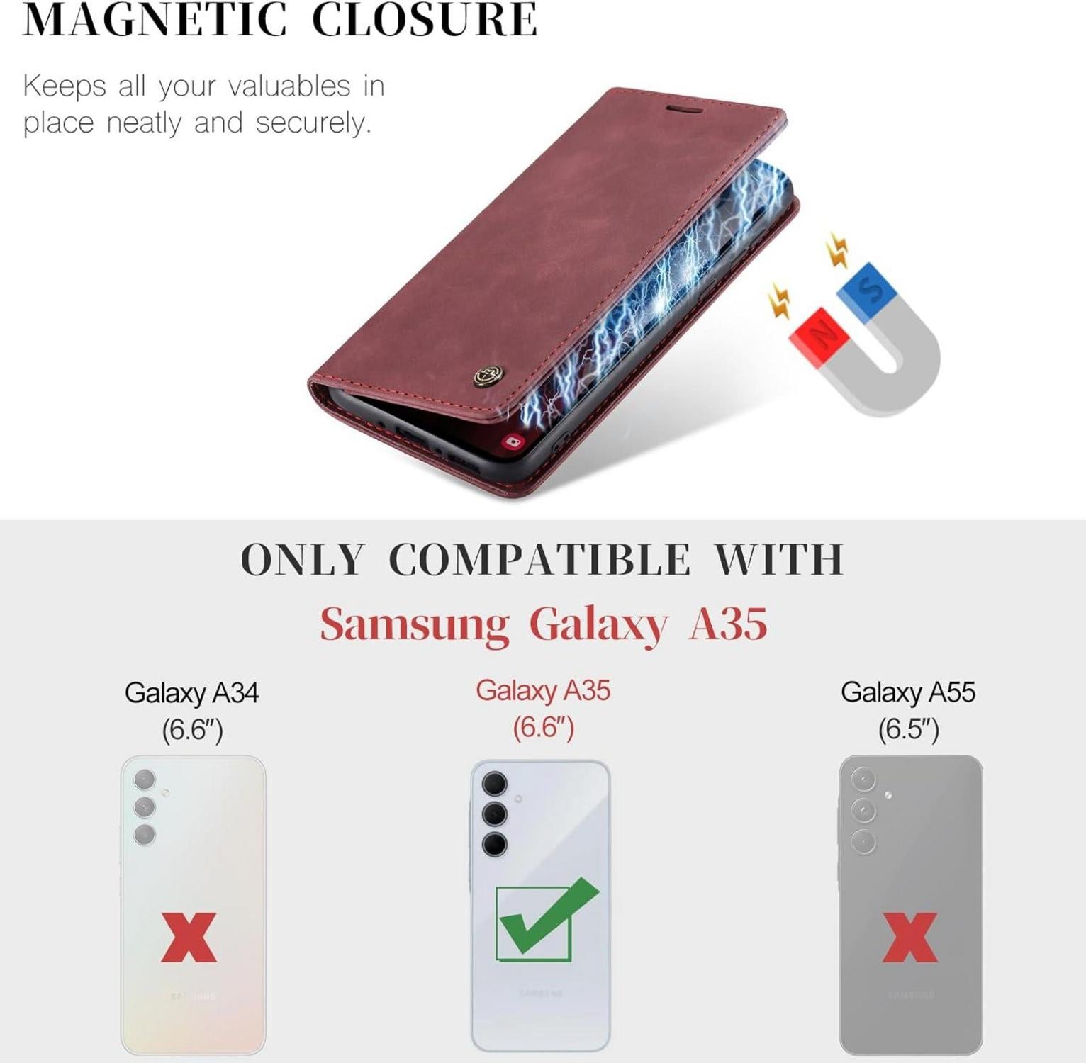 Samsung Galaxy A35 5G Handyhülle - Premium Leder Flip Case