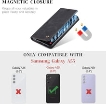 Schwarze Samsung Galaxy A55 5G Flip Case mit Magnet