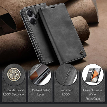 Handyhülle Xiaomi Redmi Note 13 Pro Plus 5G Leder Klapphülle Grau