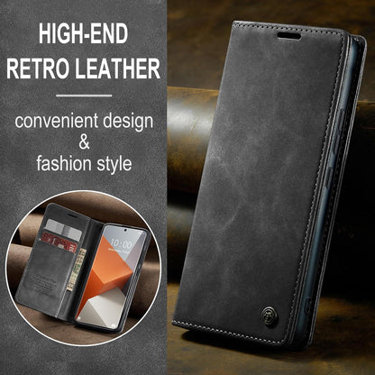 Handyhülle für Xiaomi Redmi Note 13 Pro Plus 5G Premium Leder Flip Case Grau