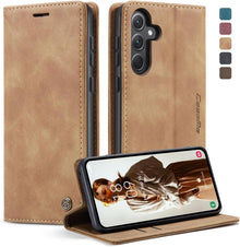 Samsung Galaxy A35 5G Premium Lederhülle Flip Case Braun