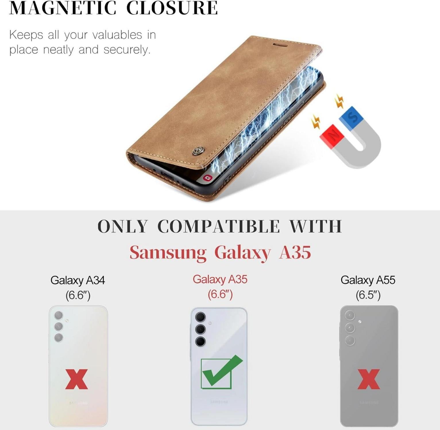 Samsung Galaxy A35 5G Hülle - Premium Leder Flip Case in