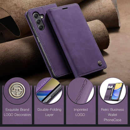 Samsung Galaxy A15 5G Hülle Lila Premium Leder Klapphülle Magnet Standfunktion
