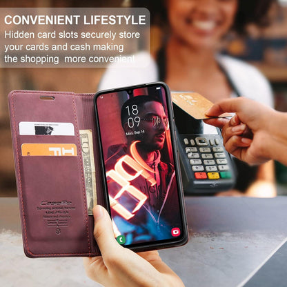 Samsung Galaxy A15 Handyhülle 5G Premium Flip Case Weinrot