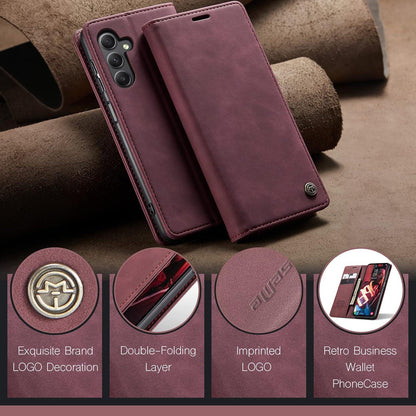Samsung Galaxy A15 5G Hülle Klappbar Flip Case Tasche Weinrot