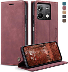 KZB Handyhülle Xiaomi Redmi Note 13 5G Lederhülle Weinrot