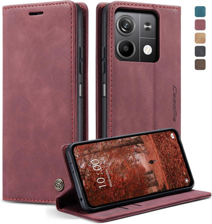 KZB Handyhülle Xiaomi Redmi Note 13 5G Lederhülle Weinrot