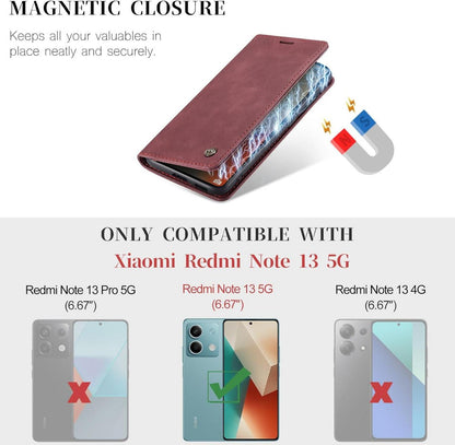 Xiaomi Redmi Note 13 5G Hülle Premium PU-Leder Klapphülle