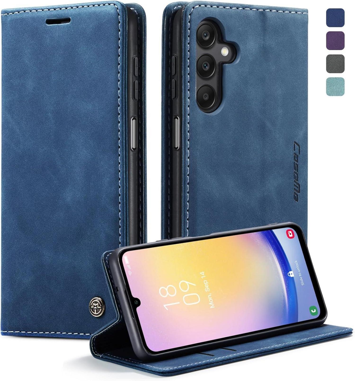 Samsung Galaxy A25 5G Leder Handyhülle mit Standfunktion und