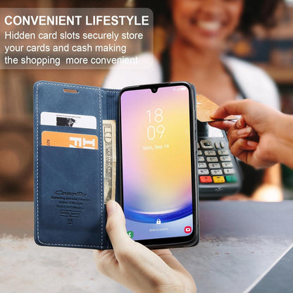 Samsung Galaxy A25 5G Leder Handyhülle mit Standfunktion und