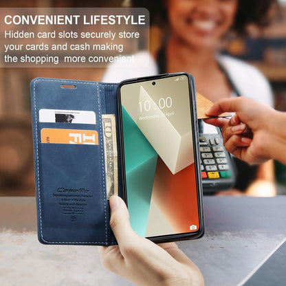 Handyhülle Xiaomi Redmi Note 13 5G Leder Flip Case Blau Magnet