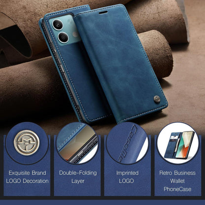 Handyhülle Xiaomi Redmi Note 13 5G Leder Klapphülle Blau