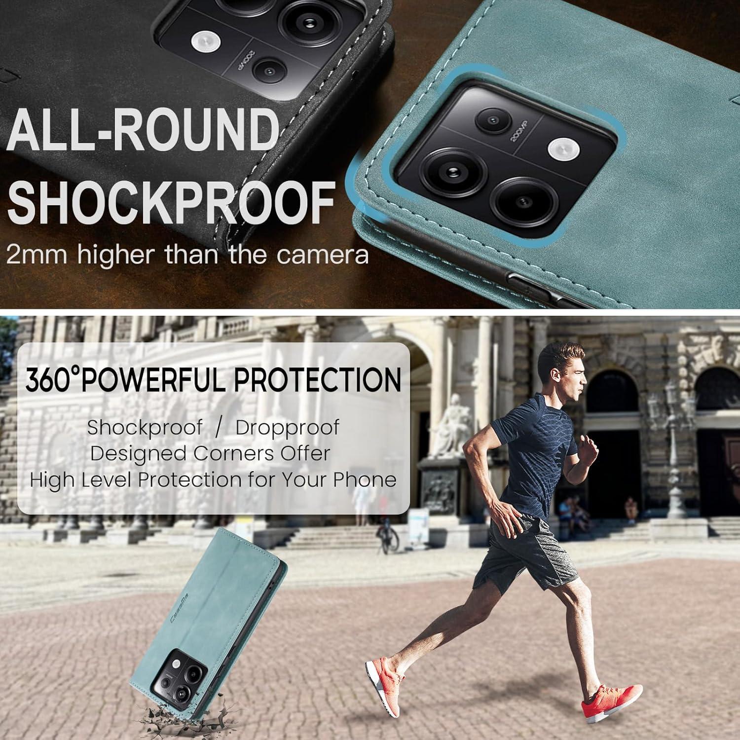 Premium Leder Handyhülle Xiaomi Redmi Note 13 Pro 5G Magnet Tasche Standfunktion