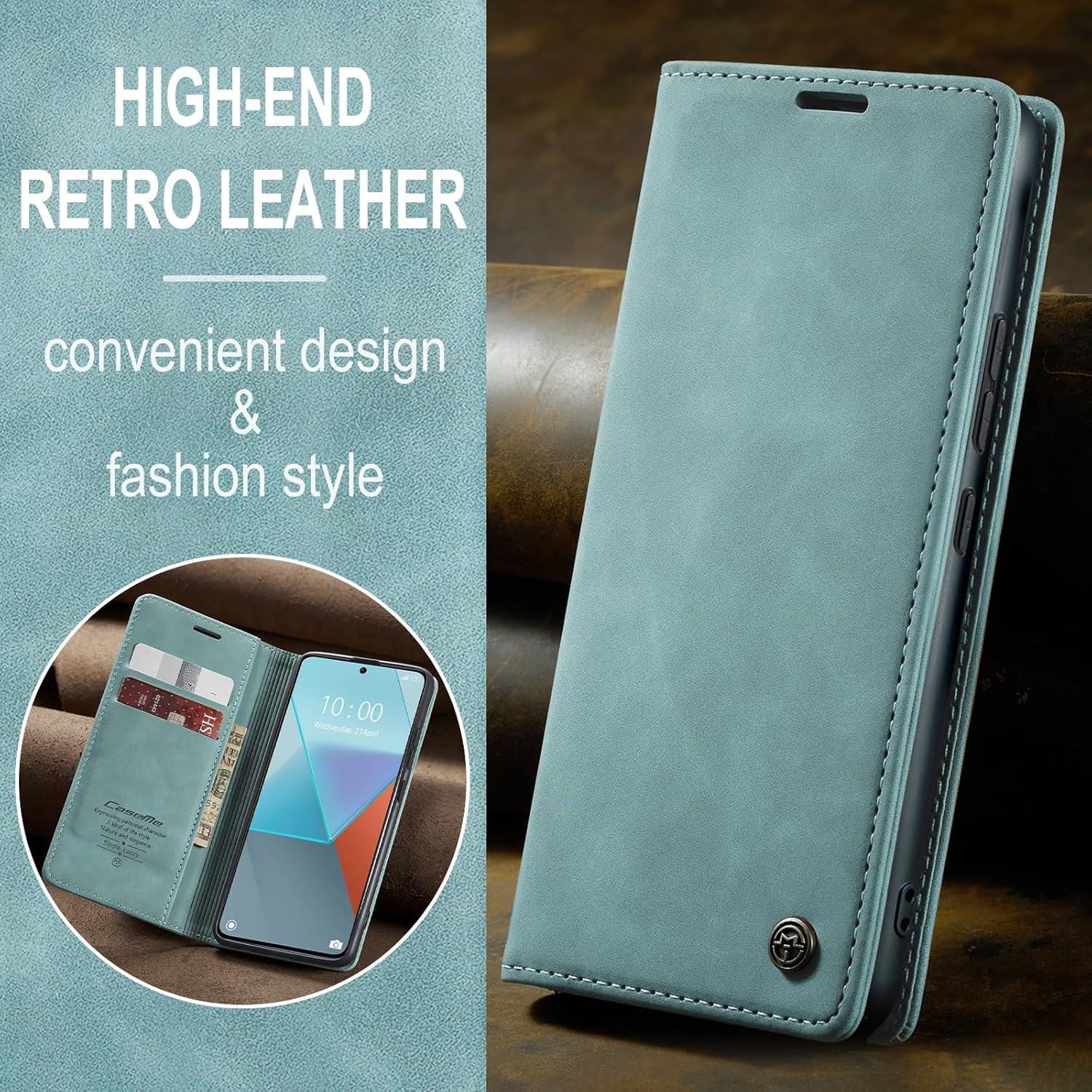 Premium Leder Handyhülle Xiaomi Redmi Note 13 Pro 5G Magnet Tasche Standfunktion