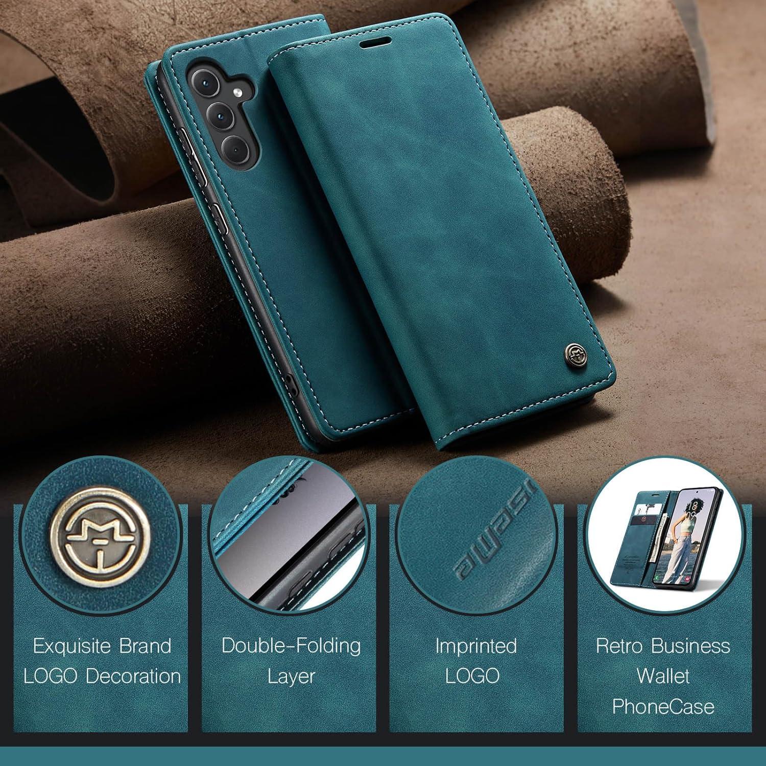 Premium Lederhülle Samsung Galaxy A35 5G Klapphülle Magnet Tasche