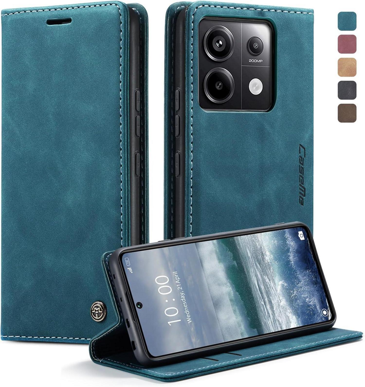 Handyhülle Xiaomi Redmi Note 13 Pro 5G Leder Flip Case Blaugrün