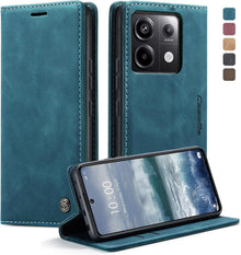 Handyhülle Xiaomi Redmi Note 13 Pro 5G Leder Flip Case Blaugrün