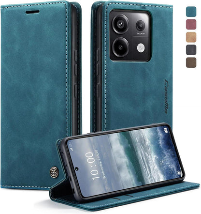 Handyhülle Xiaomi Redmi Note 13 Pro 5G Leder Flip Case Blaugrün