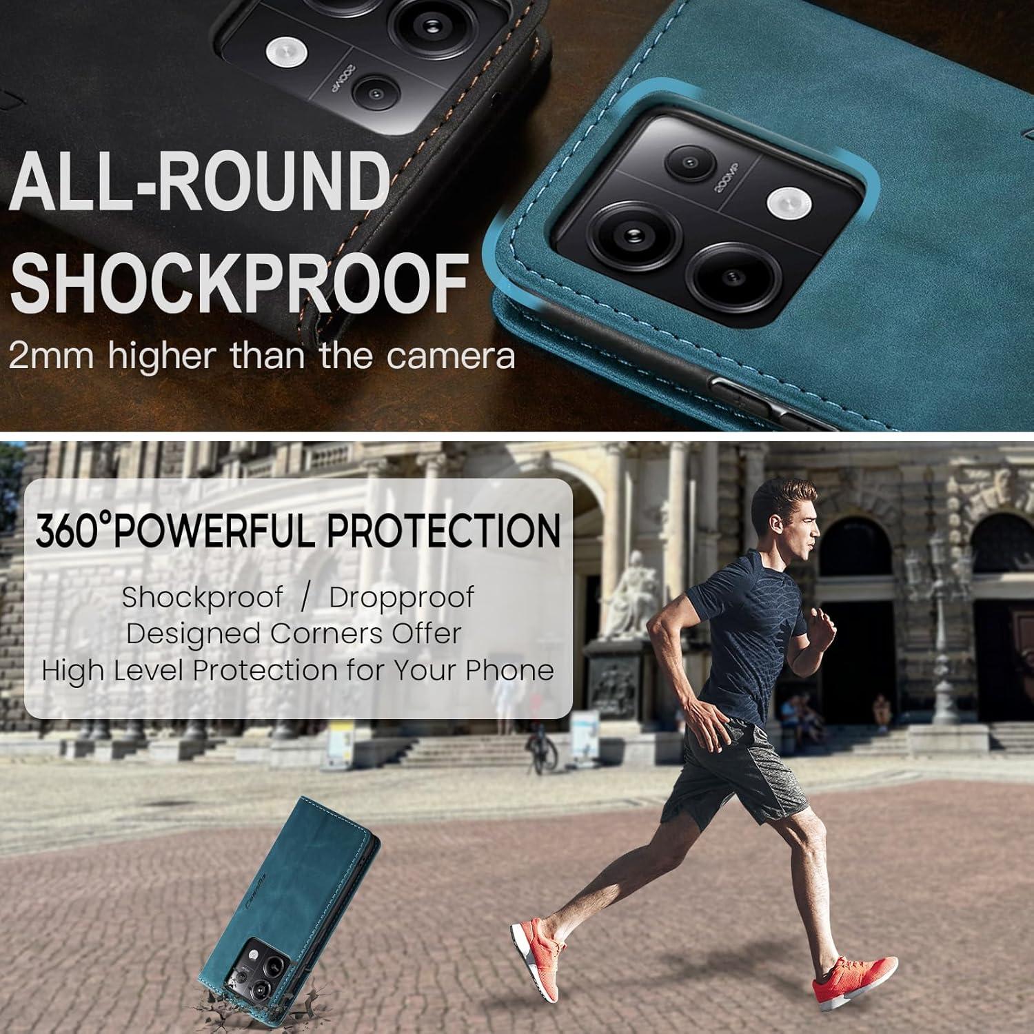 Handyhülle Xiaomi Redmi Note 13 Pro 5G Leder Flip Case Blaugrün