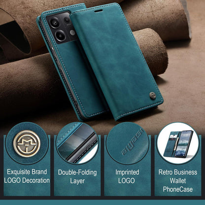 Handyhülle Xiaomi Redmi Note 13 Pro 5G Leder Case Flip Hülle Blaugrün