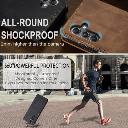 Samsung Galaxy A25 5G Handyhülle Schwarz Leder Klapphülle Magnet Stand