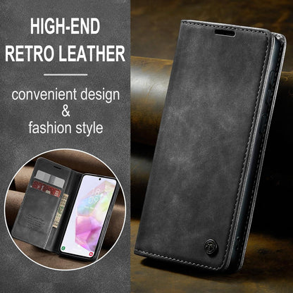 Handyhülle Samsung Galaxy A35 5G Leder Klapphülle Grau Magnet