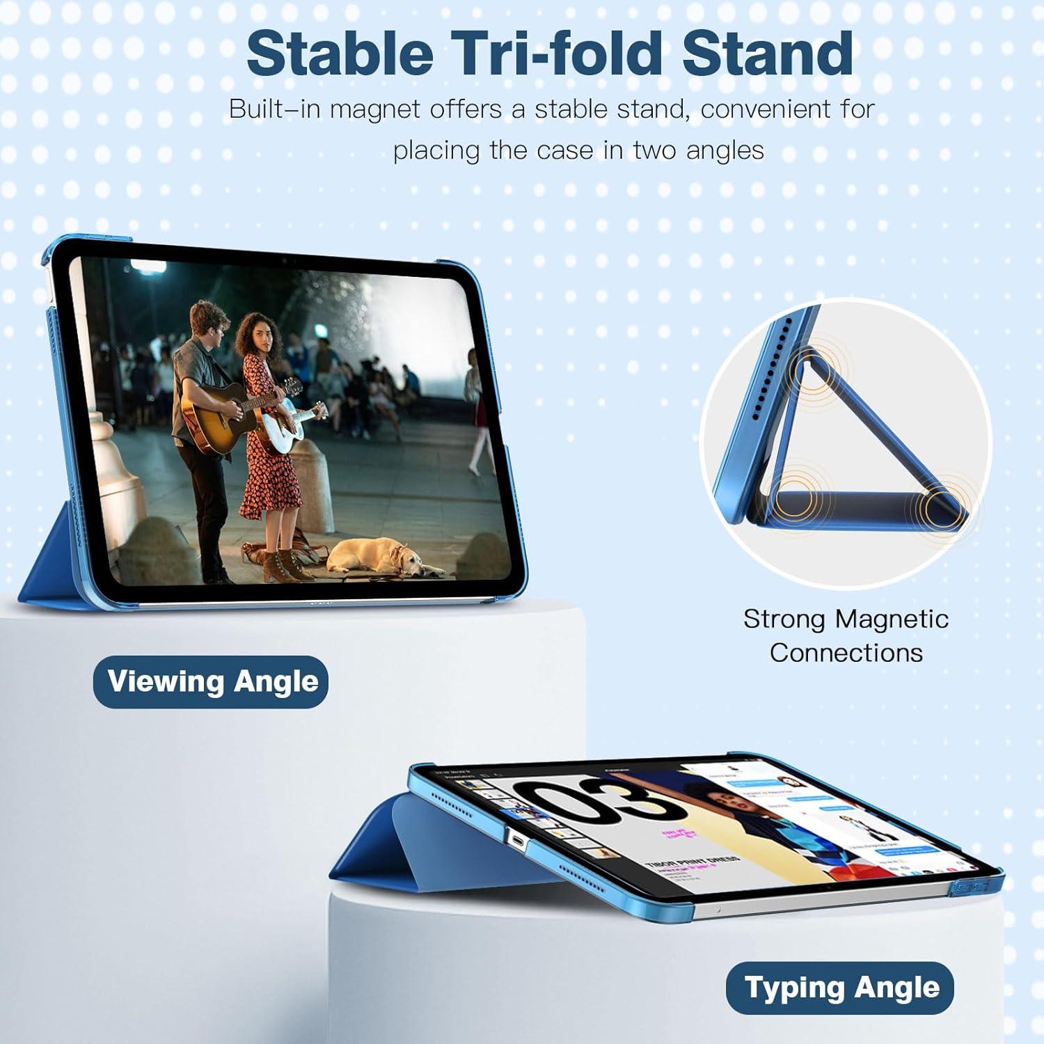 TiMOVO iPad 10. Generation 10,9 Zoll 2022 Hülle Enzian Blau Smart Case Cover