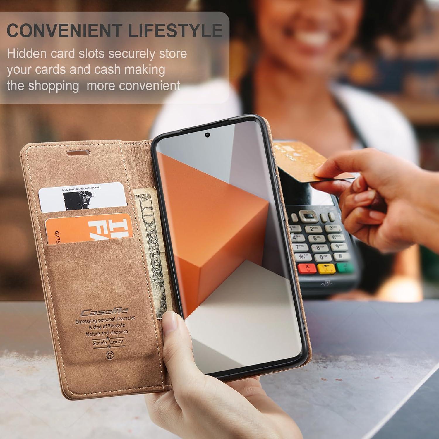 Handyhülle Xiaomi Redmi Note 13 Pro Plus 5G Lederhülle Braun