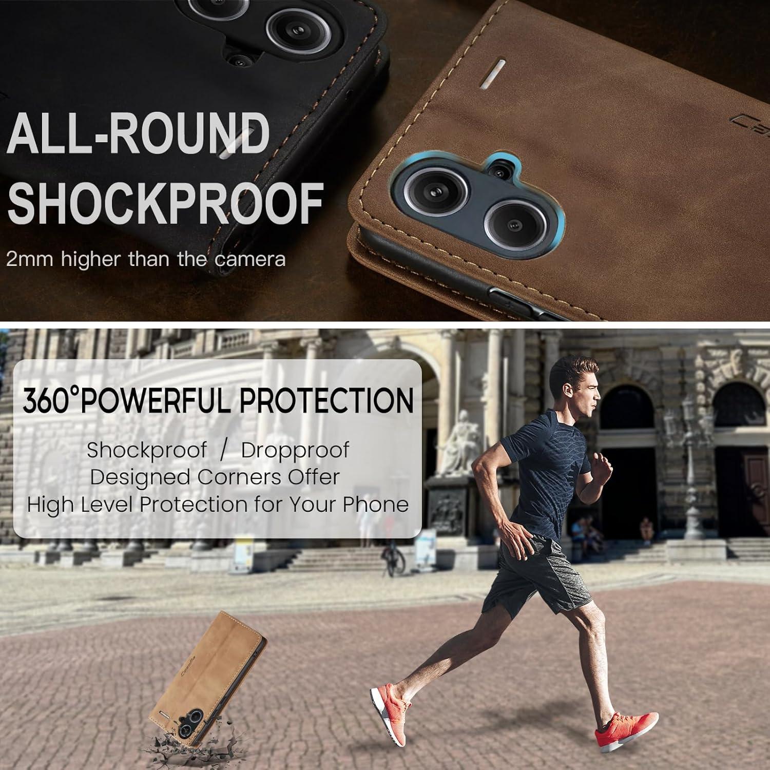 Xiaomi Redmi Note 13 Pro Plus 5G Klapphülle Braun PU Leder Standfunktion