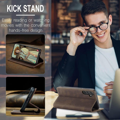 KZB Samsung Galaxy A55 5G Handyhülle Leder Klapp Case Kaffee