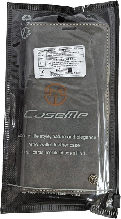Samsung Galaxy A55 5G Handyhülle Premium Leder Flip Case Grau