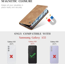 Samsung Galaxy A55 5G Handyhülle - Premium Leder Flip Case