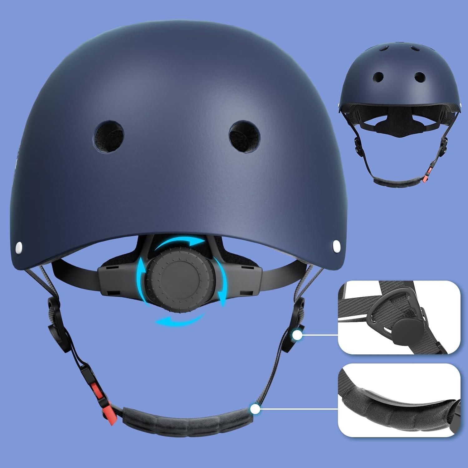 Kinder Fahrradhelm Klassiker Multisport Skateboard 48-57cm Blau