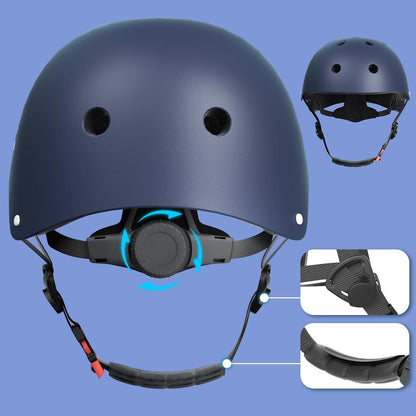 Kinder Fahrradhelm Klassiker Multisport Skateboard 48-57cm Blau