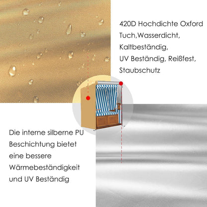 Strandkorb Schutzhülle Winterfest Gelb 420D Oxford 135x105x175cm