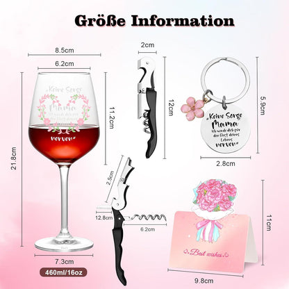 Weinglas für Mama Muttertag Geburtstag Weihnachten 16oz